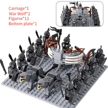Load image into Gallery viewer, MOC Medieval lotr Figures Orc Soldiers Raider Vargr Wolf Elephant Mount Knights Building Blocks Bricks Toys for children gifts
