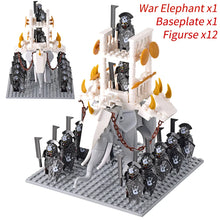 Load image into Gallery viewer, MOC Medieval lotr Figures Orc Soldiers Raider Vargr Wolf Elephant Mount Knights Building Blocks Bricks Toys for children gifts
