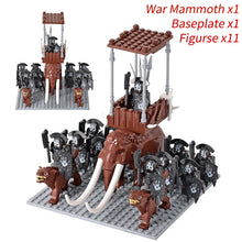 Load image into Gallery viewer, MOC Medieval lotr Figures Orc Soldiers Raider Vargr Wolf Elephant Mount Knights Building Blocks Bricks Toys for children gifts
