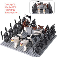 Load image into Gallery viewer, MOC Medieval lotr Figures Orc Soldiers Raider Vargr Wolf Elephant Mount Knights Building Blocks Bricks Toys for children gifts
