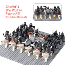 Load image into Gallery viewer, MOC Medieval lotr Figures Orc Soldiers Raider Vargr Wolf Elephant Mount Knights Building Blocks Bricks Toys for children gifts
