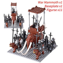 Load image into Gallery viewer, MOC Medieval lotr Figures Orc Soldiers Raider Vargr Wolf Elephant Mount Knights Building Blocks Bricks Toys for children gifts
