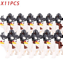 Load image into Gallery viewer, MOC Medieval lotr Figures Orc Soldiers Raider Vargr Wolf Elephant Mount Knights Building Blocks Bricks Toys for children gifts
