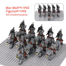 Load image into Gallery viewer, MOC Medieval lotr Figures Orc Soldiers Raider Vargr Wolf Elephant Mount Knights Building Blocks Bricks Toys for children gifts
