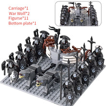 Load image into Gallery viewer, MOC Medieval lotr Figures Orc Soldiers Raider Vargr Wolf Elephant Mount Knights Building Blocks Bricks Toys for children gifts
