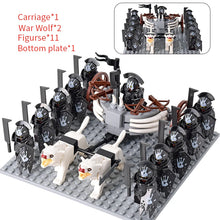 Load image into Gallery viewer, MOC Medieval lotr Figures Orc Soldiers Raider Vargr Wolf Elephant Mount Knights Building Blocks Bricks Toys for children gifts
