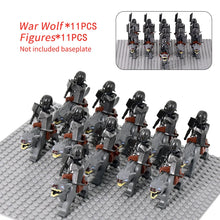 Load image into Gallery viewer, MOC Medieval lotr Figures Orc Soldiers Raider Vargr Wolf Elephant Mount Knights Building Blocks Bricks Toys for children gifts
