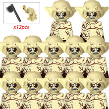 Load image into Gallery viewer, MOC Medieval lotr Figures Orc Soldiers Raider Vargr Wolf Elephant Mount Knights Building Blocks Bricks Toys for children gifts

