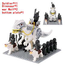 Load image into Gallery viewer, MOC Medieval lotr Figures Orc Soldiers Raider Vargr Wolf Elephant Mount Knights Building Blocks Bricks Toys for children gifts
