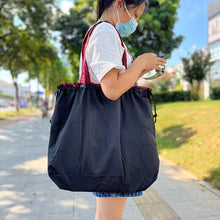 Load image into Gallery viewer, Medium Drawstring Bag Reusable Eco-friendly Tote Foldable Shopping Bag Travel Shoulder Bag Ladies Storage Bag
