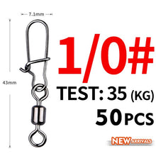 Load image into Gallery viewer, Fishhook 50PCS Pike Fishing Accessories Connector Pin Bearing Rolling Swivel Stainless Steel Snap Fishhook Lure Swivels Tackle
