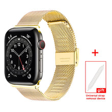 Load image into Gallery viewer, Milanese Loop for Apple Watch Band 6 SE 5 4 44mm 42mm Stainless Steel Bracelet Metal Wrist Strap of iWatch Series 1 2 3 38mm 40m
