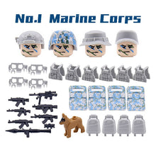 Load image into Gallery viewer, Military Equipment Weapon Building Blocks City Assault SWAT Soldier Figures Guns Toys Special Forces Ghost Commando Army Bricks

