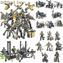 Load image into Gallery viewer, Military Special Force Soldiers Modern Action Figures with Weapon Equipment Army WW2 MOC Building Blocks Toys for Children Boys
