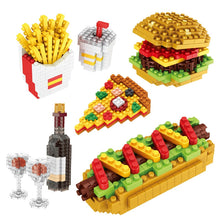Load image into Gallery viewer, Mini Blocks Moc Fast Food Burger Ice Cream French Fries Diamond Blocks DIY Puzzle Assembly Ornament Children's Toys Holiday Gift
