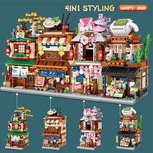 Load image into Gallery viewer, Mini City Street View Noodle Shop House Building Blocks 4 in 1 Japanese Architecture Friends Figures Bricks Toys For Children
