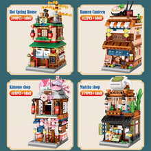 Load image into Gallery viewer, Mini City Street View Noodle Shop House Building Blocks 4 in 1 Japanese Architecture Friends Figures Bricks Toys For Children
