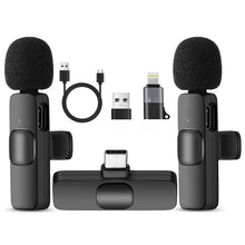 Load image into Gallery viewer, Mini Portable Wireless Tie Microphone Lavalier Mic For Iphone Android MobilePhone Interview Recording Live Vlog Broadcast Gaming
