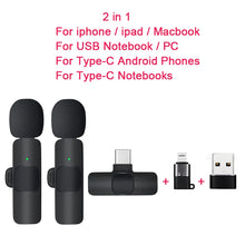 Load image into Gallery viewer, Mini Portable Wireless Tie Microphone Lavalier Mic For Iphone Android MobilePhone Interview Recording Live Vlog Broadcast Gaming
