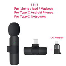 Load image into Gallery viewer, Mini Portable Wireless Tie Microphone Lavalier Mic For Iphone Android MobilePhone Interview Recording Live Vlog Broadcast Gaming
