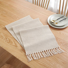 Load image into Gallery viewer, Modern Table Runner Simple Nordic Style Beige Table Flag Handmade Tassel Cotton Linen Tablecloth Bed Runners Table Decoration
