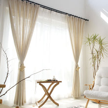 Load image into Gallery viewer, Modern Linen Curtain for Living Room Bedroom pure color cotton linen curtains tulle fabrics custom gauze semi-shading ramie yarn
