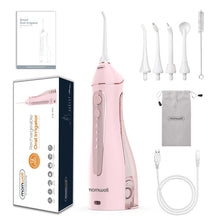Load image into Gallery viewer, Portable Oral Irrigator With Travel Bag Water Flosser USB Rechargeable 5 Nozzles Water Jet 200ml Water Tank Waterproof 0ral irrigator
