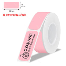 Load image into Gallery viewer, Multi Size P15 Label Paper Rolls Sticker 15*30mm 12*40mm White Color Cable Transparent P15 Thermal Label Printer Adhesive Tape
