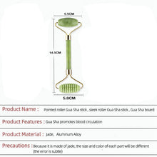 Load image into Gallery viewer, Multiple Sizes Scraping Natural Green Stone GUASHA Board &amp; Face Jade Roller For Facial Firming Lift SPA Skincare Massage Gua Sha
