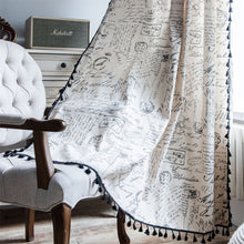 Load image into Gallery viewer, Window Curtains for Kitchen Living Room Bedroom Home Decoration Curtain Letter Cotton Linen Green Pine Cone Printing
