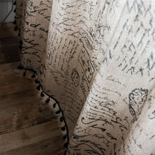 Load image into Gallery viewer, Window Curtains for Kitchen Living Room Bedroom Home Decoration Curtain Letter Cotton Linen Green Pine Cone Printing
