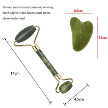 Load image into Gallery viewer, Natural Face Massager For Guasha Scraper Jade Roller Massage Face Gua sha Scraper Jade Roller Microniddle Roller Face Massager
