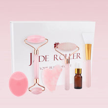 Load image into Gallery viewer, Natural Facial Massager Face Roller Gua Sha Scraper Double Heads Jade Stone Roller Skin Care Rose Quartz Massage for Face Body
