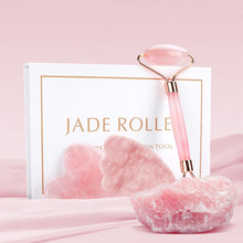 Load image into Gallery viewer, Natural Facial Massager Face Roller Gua Sha Scraper Double Heads Jade Stone Roller Skin Care Rose Quartz Massage for Face Body
