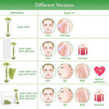 Load image into Gallery viewer, Natural Facial Massager Face Roller Gua Sha Scraper Double Heads Jade Stone Roller Skin Care Rose Quartz Massage for Face Body

