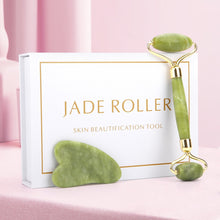 Load image into Gallery viewer, Natural Facial Massager Face Roller Gua Sha Scraper Double Heads Jade Stone Roller Skin Care Rose Quartz Massage for Face Body
