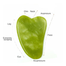 Load image into Gallery viewer, Natural Jade Face Massager Gua Sha Stone Face  Guasha Masaje Facial Board Acupoint Eye Care SPA Massager Tool massage visage
