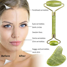 Load image into Gallery viewer, Natural Jade Face Massager Gua Sha Stone Face  Guasha Masaje Facial Board Acupoint Eye Care SPA Massager Tool massage visage
