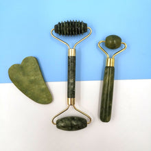 Load image into Gallery viewer, Natural Jade Roller Massager for Face Roller Gua Sha Jade Stone Face Massager Anti-wrinkle Lift Facial Beauty Skin Care Tools
