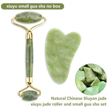 Load image into Gallery viewer, Natural Rose Quartz Jade Roller Gua Sha Set Facial Body Massager Roller Jade Stone Massage Set Face Lifting Beauty Massage Tools
