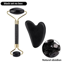 Load image into Gallery viewer, Natural Rose Quartz Jade Roller Gua Sha Set Facial Body Massager Roller Jade Stone Massage Set Face Lifting Beauty Massage Tools
