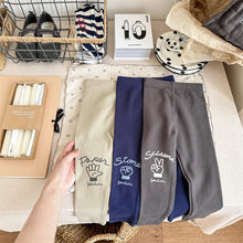 Load image into Gallery viewer, New Autumn Winter Boy Girl Baby Letter Print Thick Leggings Retro Children Warm Casual Pants Kid Cotton Trouser Toddler Clothes
