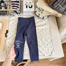 Load image into Gallery viewer, New Autumn Winter Boy Girl Baby Letter Print Thick Leggings Retro Children Warm Casual Pants Kid Cotton Trouser Toddler Clothes
