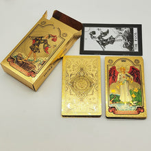 Load image into Gallery viewer, New Plastic Rider Hot Stamping Gold Foil Tarot Exquisite Board Game Divination Cards For Collection
