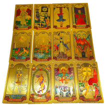 Load image into Gallery viewer, New Plastic Rider Hot Stamping Gold Foil Tarot Exquisite Board Game Divination Cards For Collection
