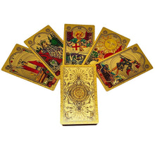Load image into Gallery viewer, New Plastic Rider Hot Stamping Gold Foil Tarot Exquisite Board Game Divination Cards For Collection
