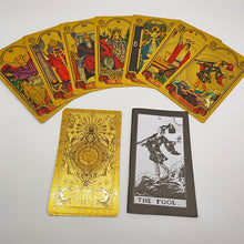 Load image into Gallery viewer, New Plastic Rider Hot Stamping Gold Foil Tarot Exquisite Board Game Divination Cards For Collection
