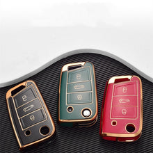 Load image into Gallery viewer, New TPU Car Flip Key Case Cover Shell for  Golf 7 MK7 Tiguan MK2 for Seat Ateca Leon FR Ibiza Skoda Octavia Kodiaq

