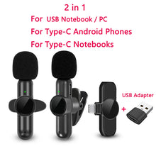 Load image into Gallery viewer, New Wireless Lavalier Microphone Noise Cancelling Audio Video Recording for iPhone/iPad/Android/Xiaomi/Samsung Live Game Mic
