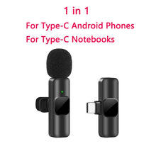 Load image into Gallery viewer, New Wireless Lavalier Microphone Portable Audio Video Recording Mini Mic for iPhone Android Live Broadcast Gaming Phone Mic
